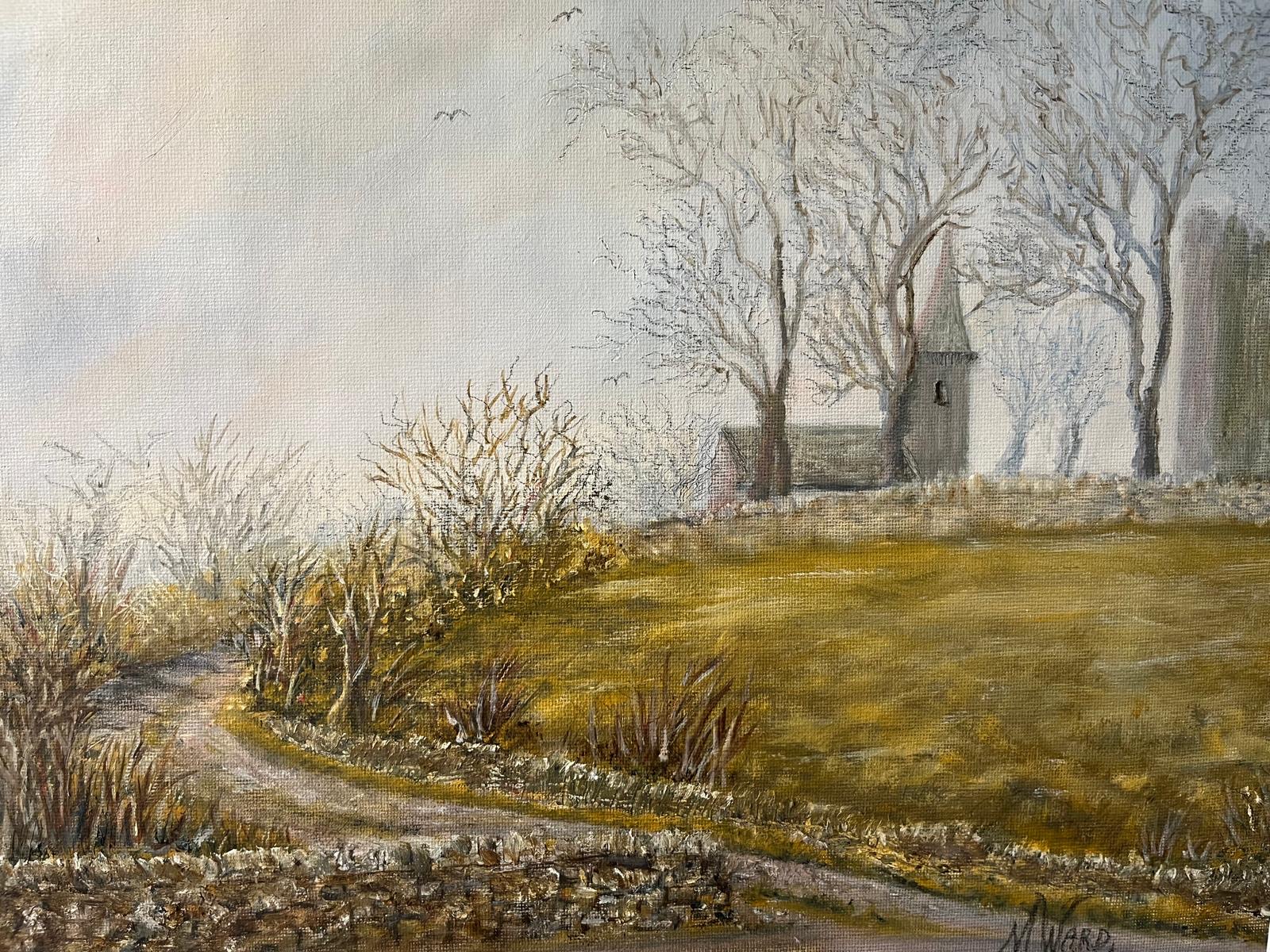 Painting of Ballynoe graveyard overlooking Bruree and the River Maigue